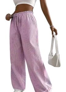 Striped Wide-Leg Baggy Pants.