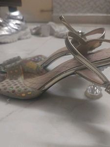 Gold Ankle Strap Heels