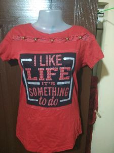 NEW BEAUTIFUL RED T-SHIRT FOR WOMEN OR GIRLS