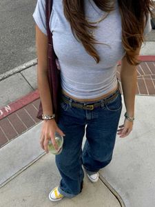 grey melange crop top