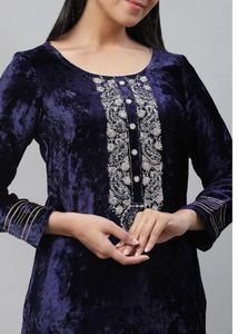 Elegant Velvet Kurta Set