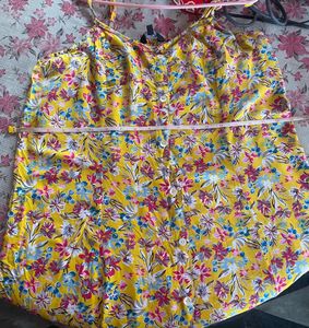 Floral Yellow Maxi Dress XL /38