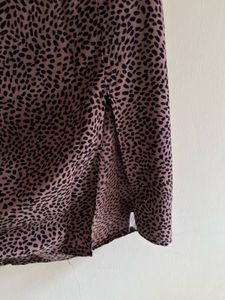 Animal Printed Leopard Pleated Slid Skirt