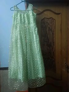 Green Net Girls Dress