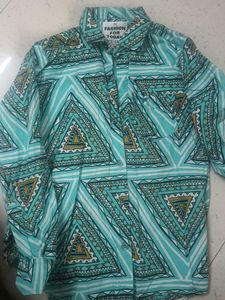 Patterned Button-Down Kids Shirt