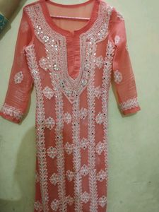 A Mirror Worked Chikankari Kurti