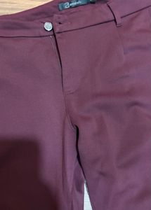 Burgundy Cropped Pants