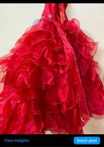 Red Ruffled Formal Dress