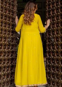 Yellow Embroidered 3 piece dress