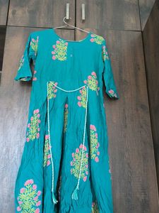Teal Floral Print Dress Lotas Disain 🌺