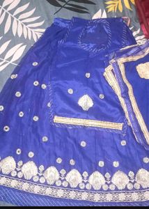 Blue Embellished Rajputi poshak