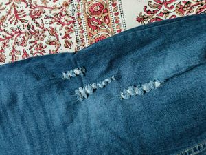 Ripped Blue Denim Jeans