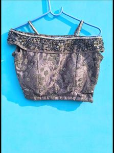Party Wear Lahanga Grey Colour
