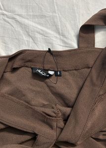Brown Crisscross Top