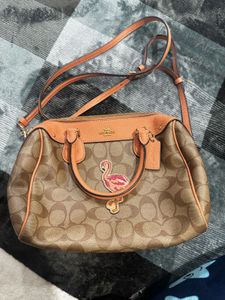 Coach Dome Satchel with Flamingo Patch