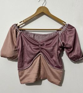Purple Puff Sleeve Top