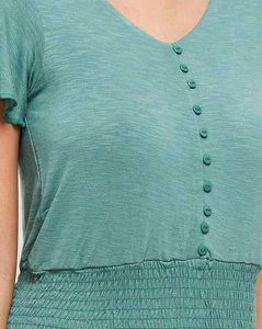 Cute Green Flutter Sleeve Top
