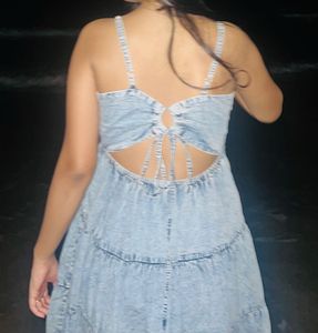 Denim Sundress with Tie Back