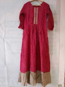 Bandhani  Anarkali Kurti