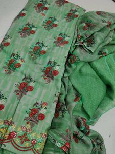 Floral Printed Suit With Embroidery