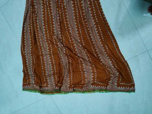 Brown Printed Gown