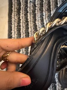 Zara Chain Detail Heeled Mules