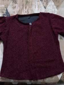 Burgundy Sparkle Top