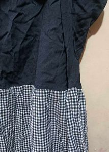 Black And White Cotton Short Dress