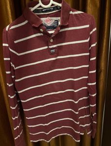 Superdry Stripe Polo Full Sleeve Tee