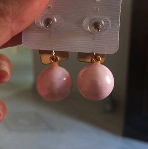 Golden Pink Pearl Stud