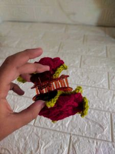 Crochet Rose Hair Clip