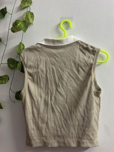 Sleeveless Beige Top