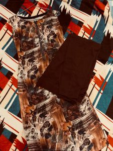 3D Printed Crepe Kurti With Pant