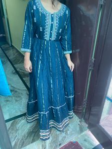 Elegant Blue Embroidered Kurta Set