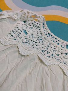White Lace Detail Blouse