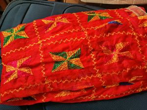 Women&#39;s Embroidered Phulkari Chiffon Dupatta