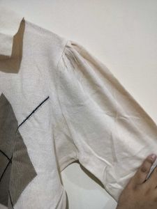 Argyle Crop Top - Long Sleeve