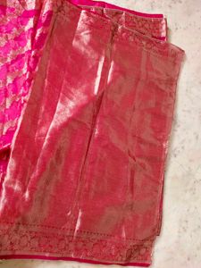 Organza Saree With Blouse Piece Very Nice 💕