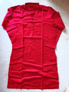Pinkish Red Cotton Kurta
