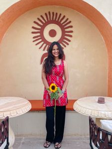 Red Printed Sleeveless Tunic Top