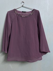 Mauve Embellished Geogette Top