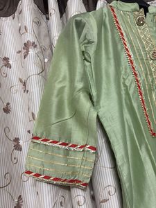 Elegant Sage Green Kurti with Accents