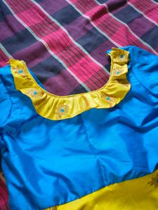 Cute Blue &amp; Gold Kids Dress