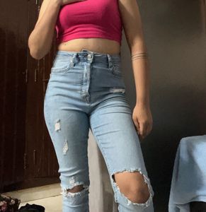 Ripped Light Wash Jeans