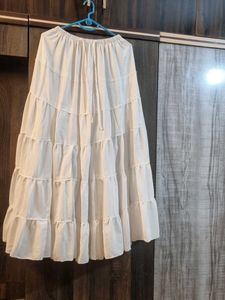 White Tiered Peasant Skirt