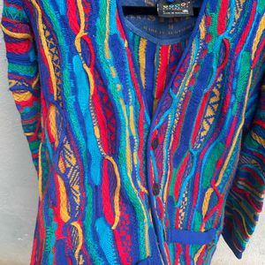Vintage 90s COOGI Australia 3D Knit Wool Cardigan
