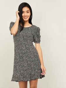 Speckled Black Mini Dress