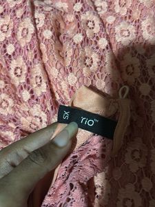 Coral Lace Fit &amp; Flare Dress
