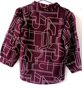 Abstract Print Button-Down Top