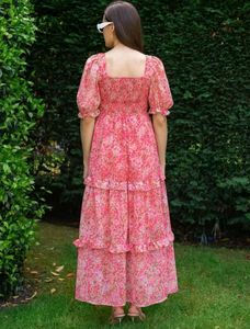 Pink Floral Maxi Dress